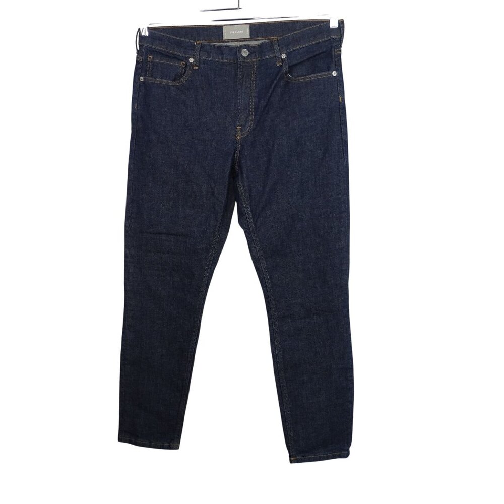 Everlane Mid Rise Skinny Denim Jeans Men Size 32 Regular Dark Wash Blue